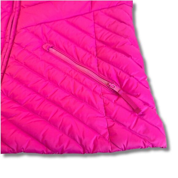 Talbots Petites Down Puffer Vest MP Pink Quilted 90/10 Down Packable Warm Zipper - Picture 6 of 12